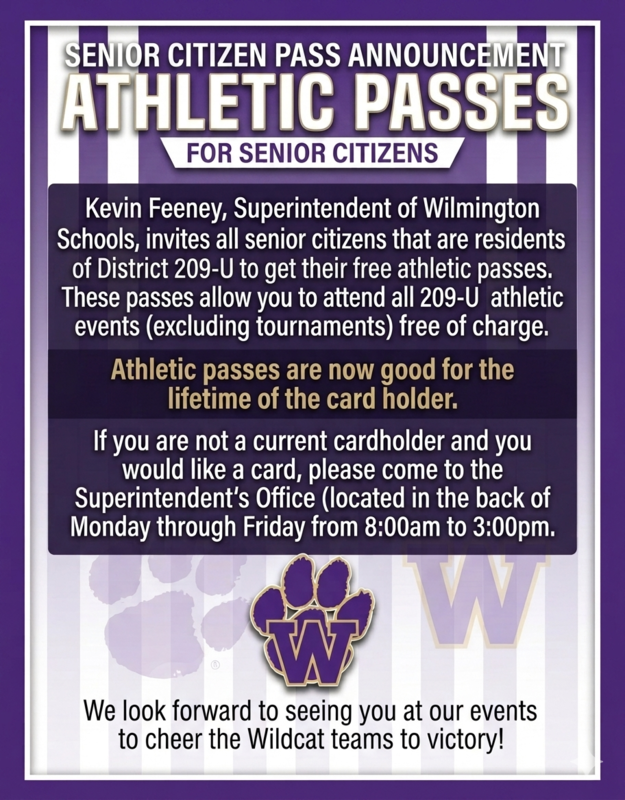209U Senior Citizen Lifetime Athletic Pass 