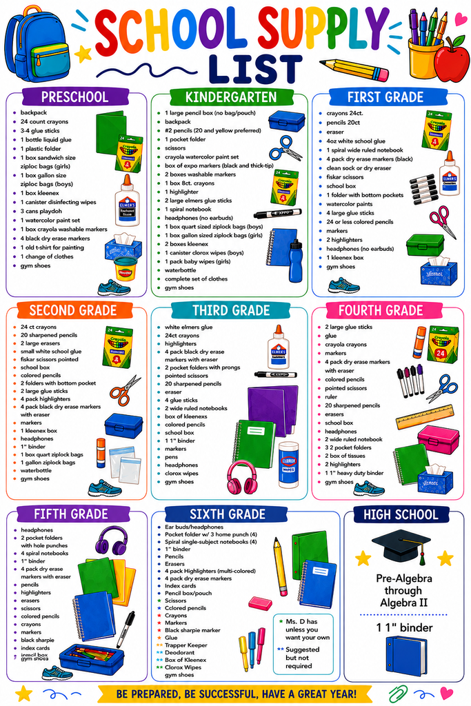 Updated Supply List
