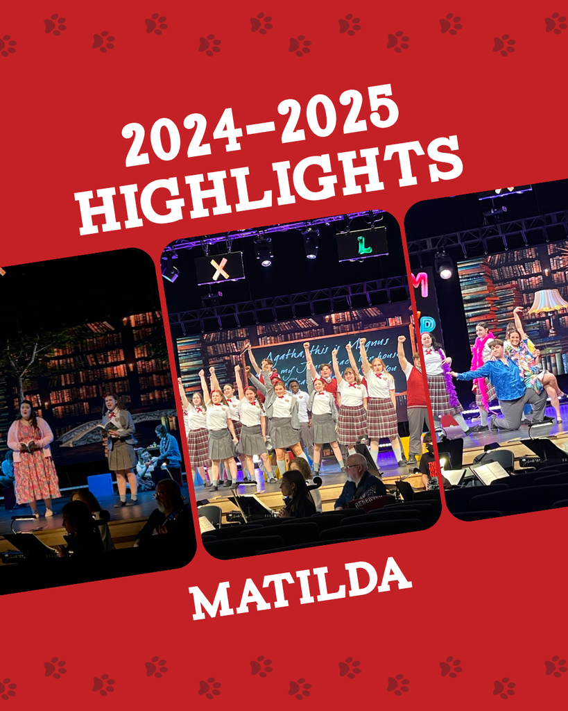 2024-2025 highlights Matilda- pictures of students performing on stage