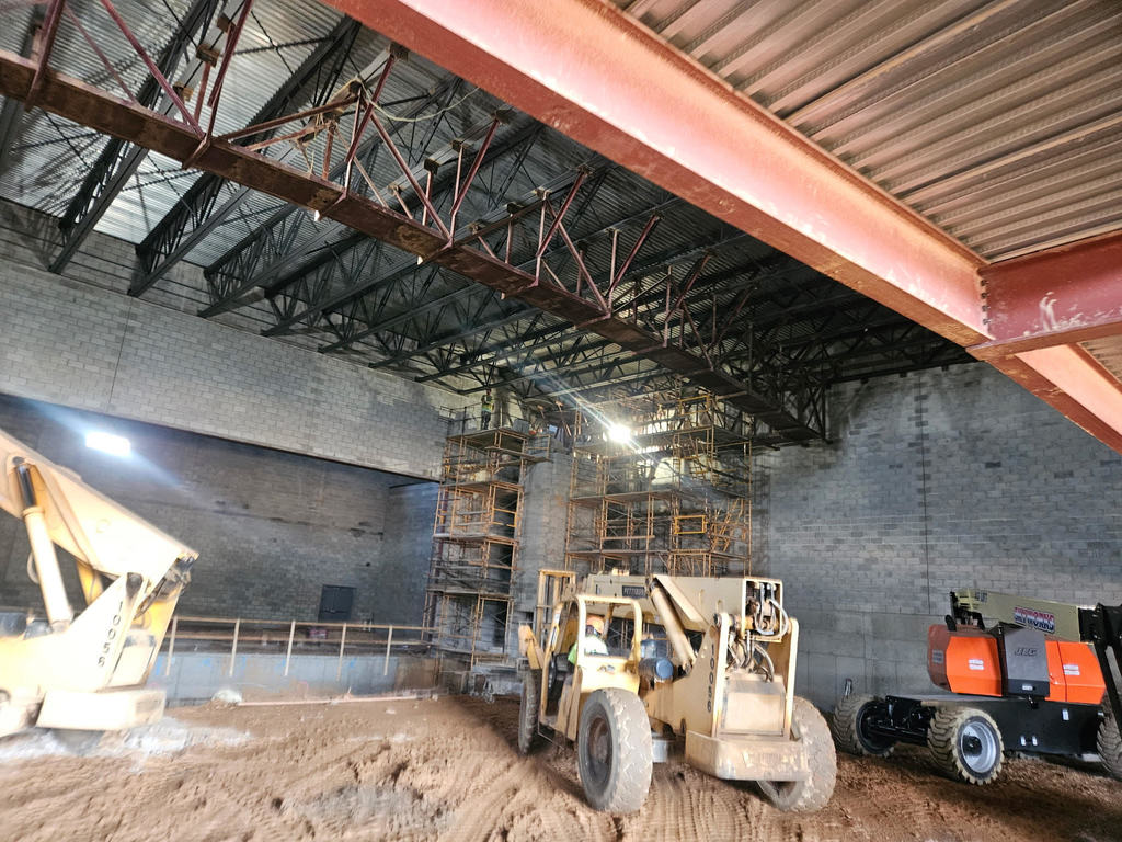 Construction of performing arts center, inside area