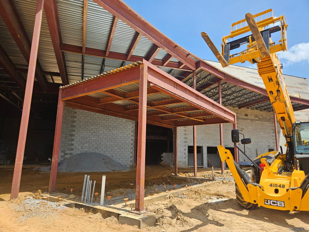 Construction of performing arts center, outside area
