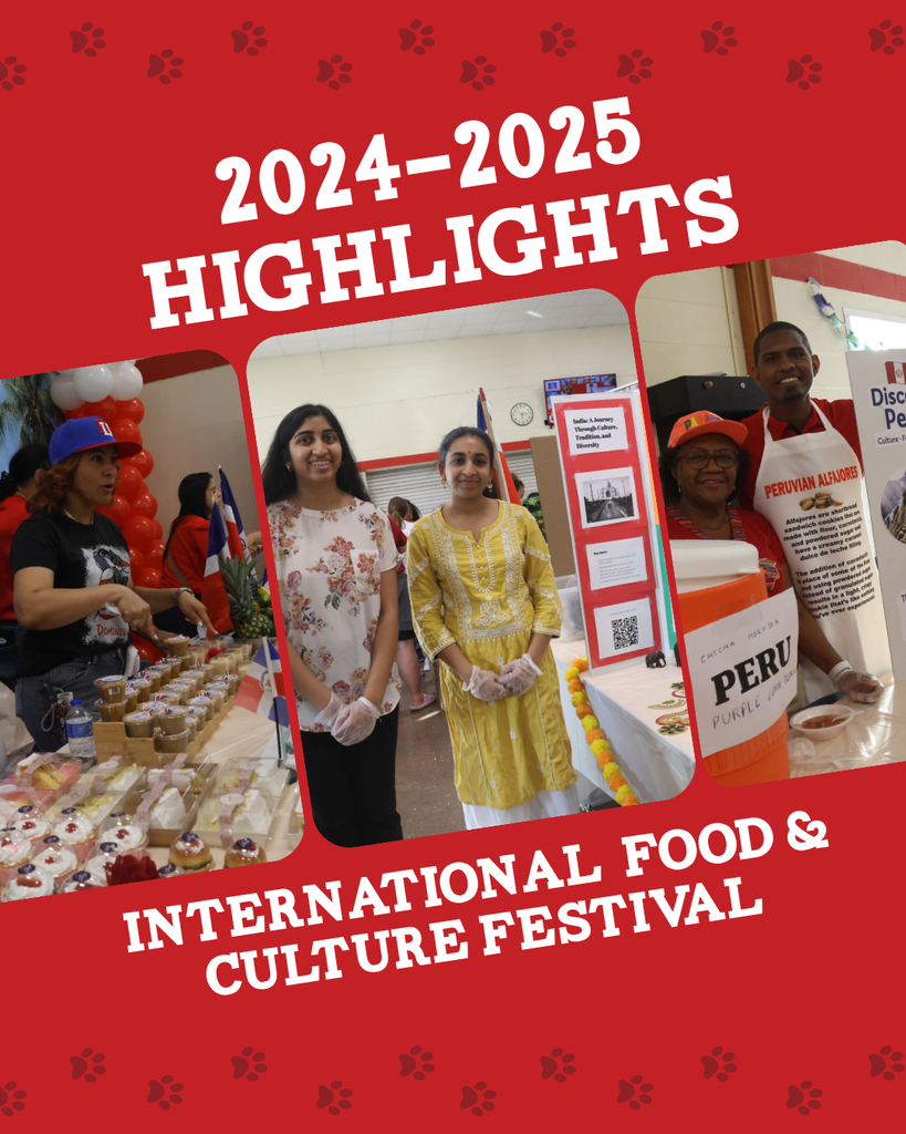 2024-2025 highlight, pictuures of students at international food festival