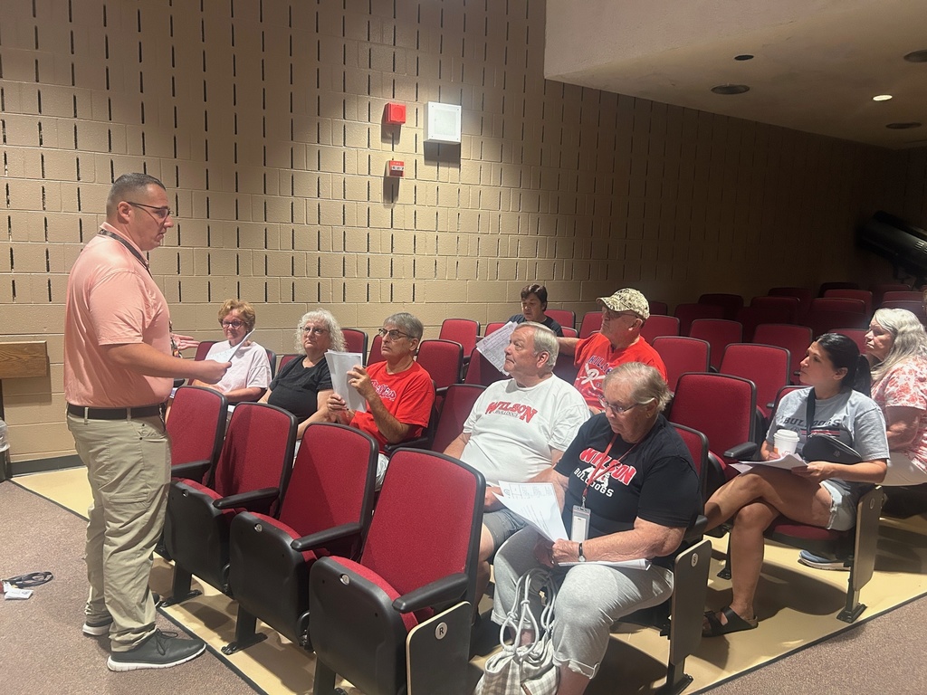 Transportation department talking in auditorium