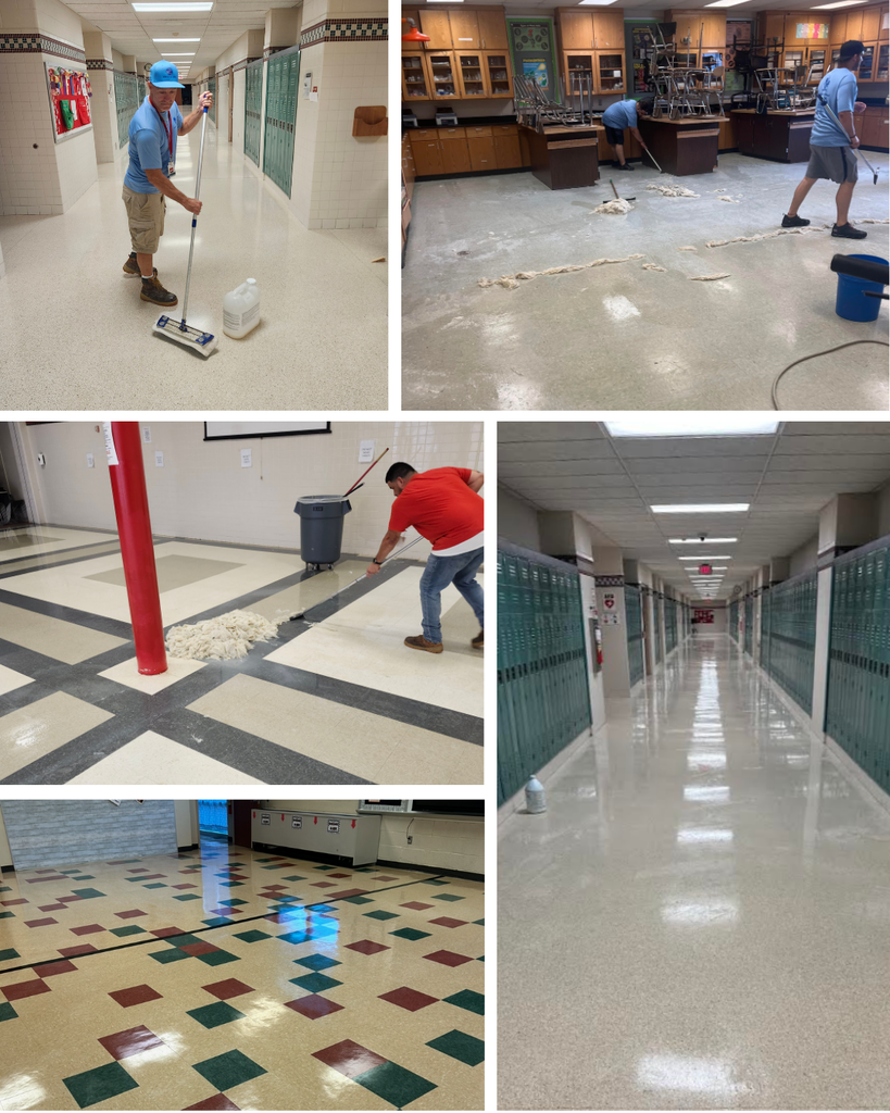 floors getting cleaned and polished