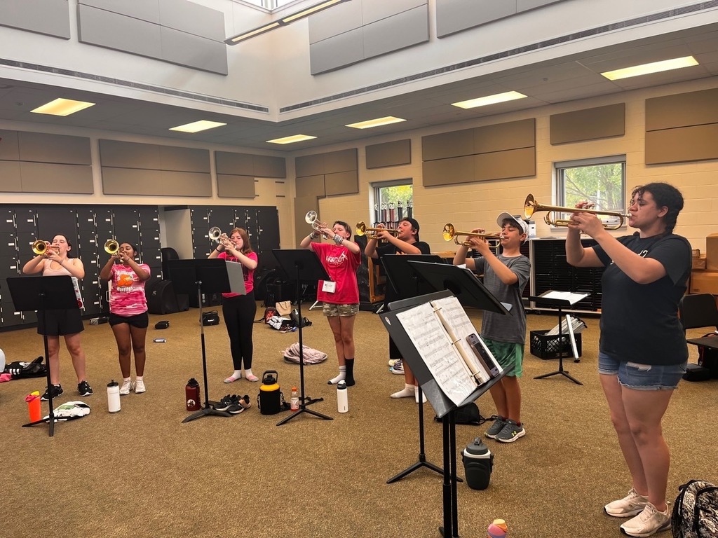 students playing trumpet