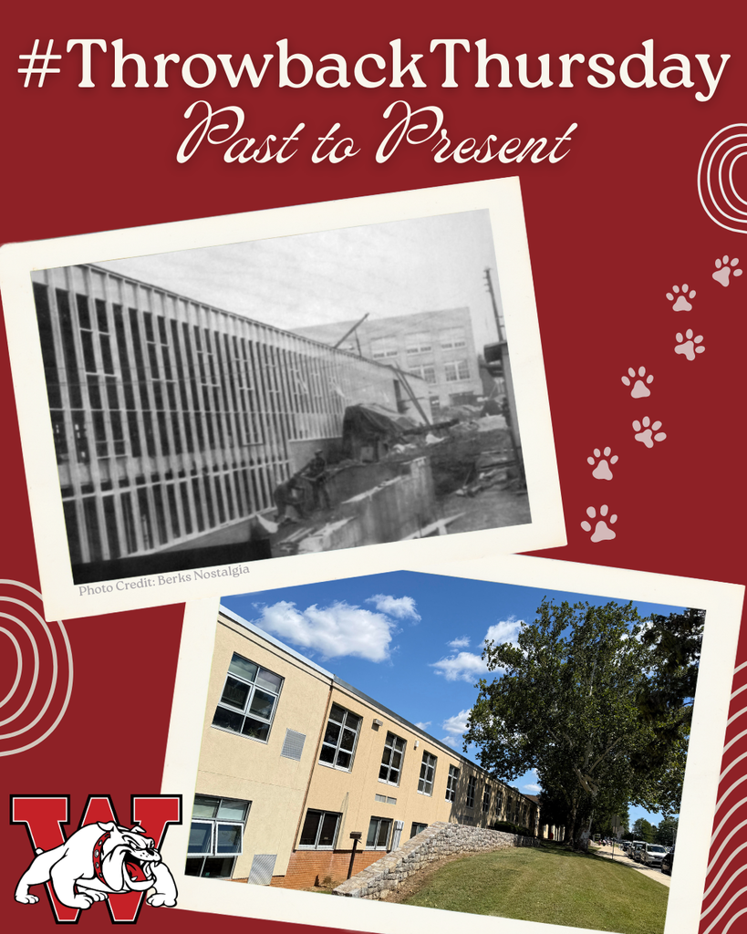 Hashtag throwback Thursday, past to present. First photo is a black and white photo showing the construction of Wilson High Schools Upper House on Grandview Boulevard . The second photo is a recent picture taken from the same perspective just years later.