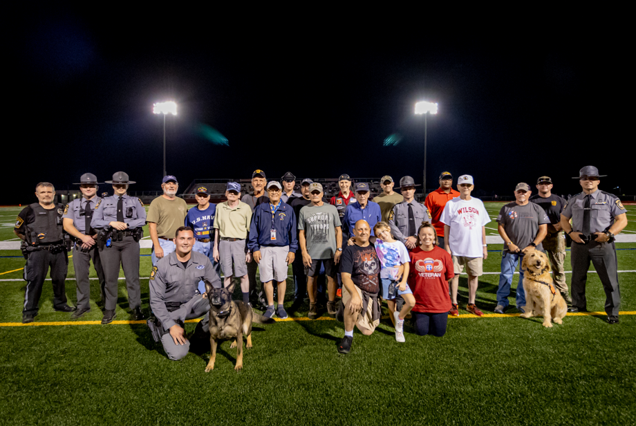 veterans, active duty and first respinders on the field