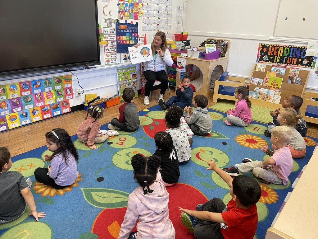 class reading on carpet