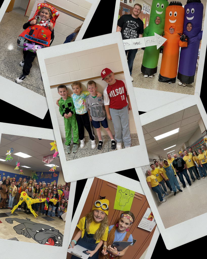 students and staff dressed up for halloween