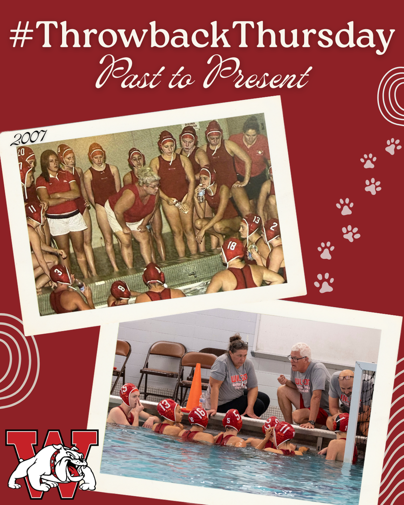 Throwback thursday; top left shows a picture of the 2007 girls water polo team and the other photo on the bottom right shows a picture of a more recent girls water polo team