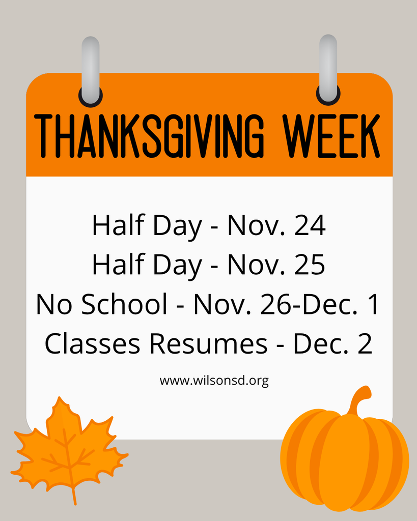 Half Day - Nov. 24 Half Day - Nov. 25 No School - Nov. 26-Dec. 1 Classes Resumes - Dec. 2