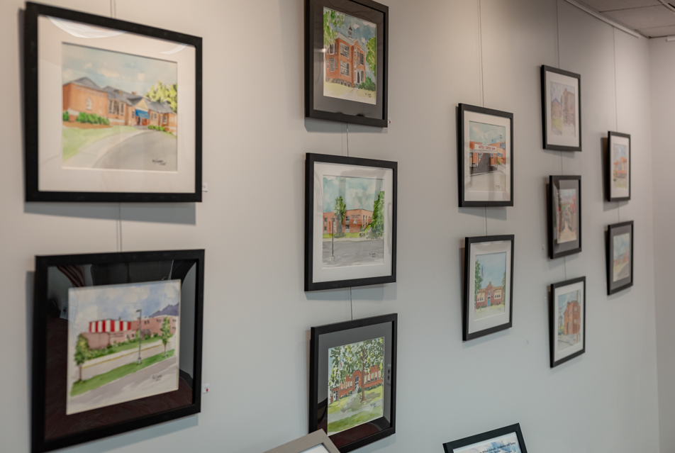 artwork hung on the wall