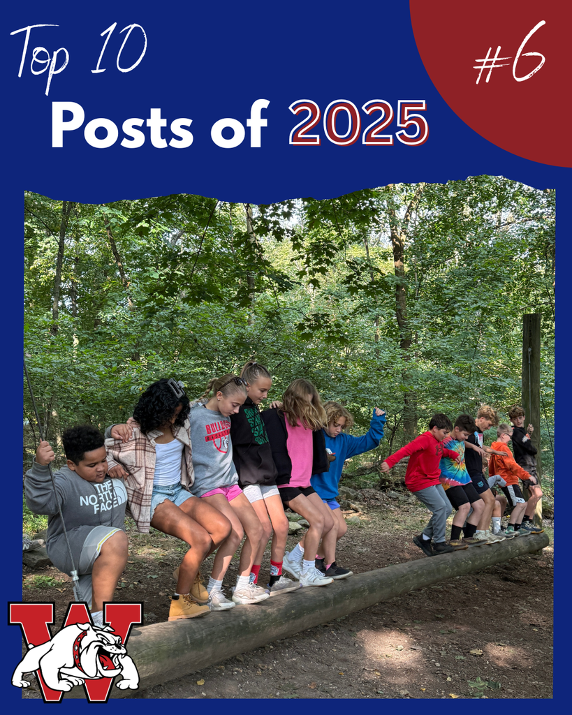 top 10 posts of 2025 #6 - shows 6th graders trying to balance on a log in the forest