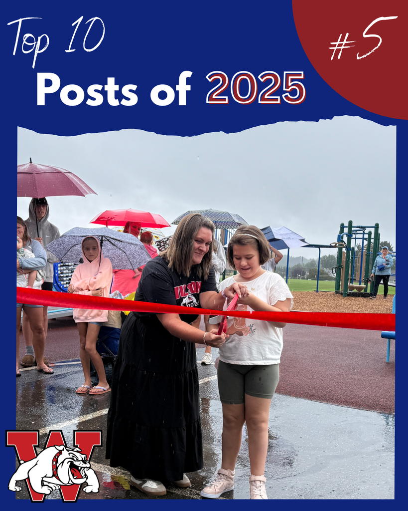 top 10 posts of 2025 #5- picture of girl cutting ribbon to playground alongside a lady and surronded by people watching with umbrellas