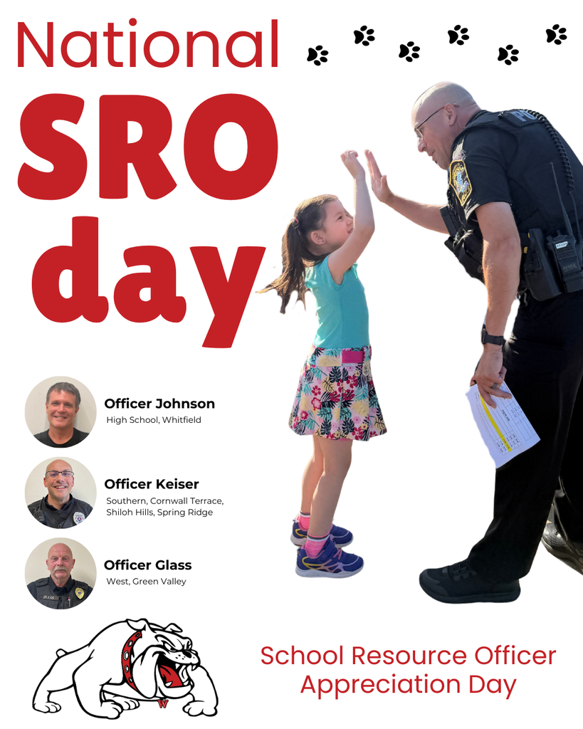 National SRO day school resourced officer appreciation day Officer Johnson. Officer Keiser. and Officer Glass