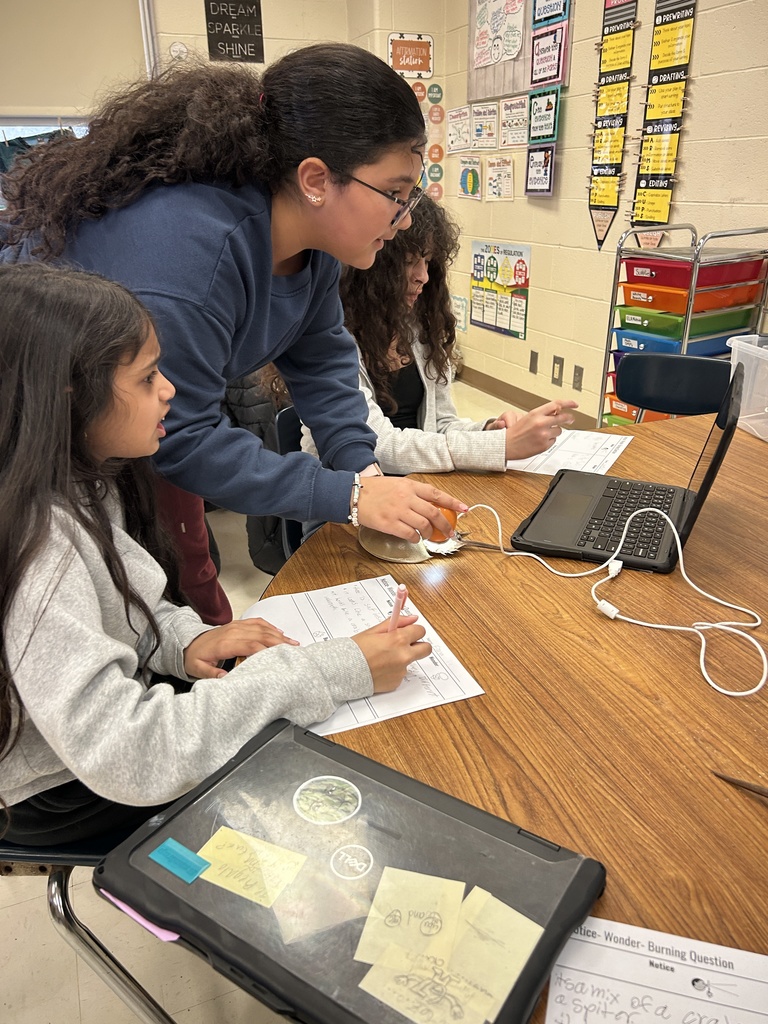 students looking at computer