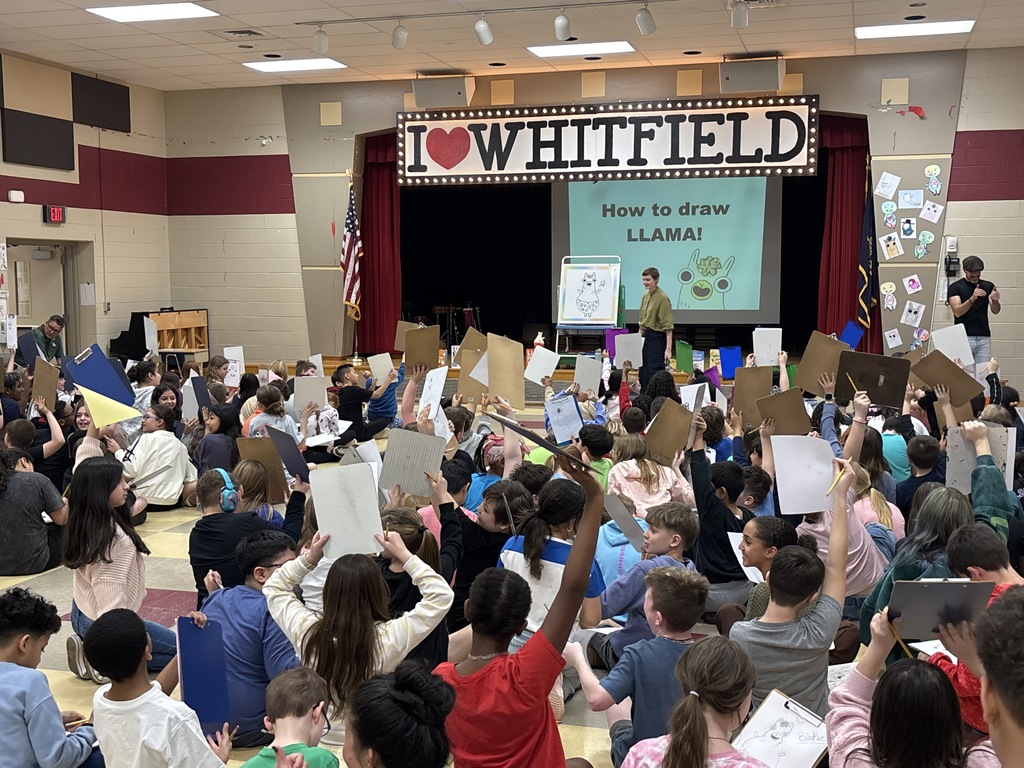 student drawing a llama