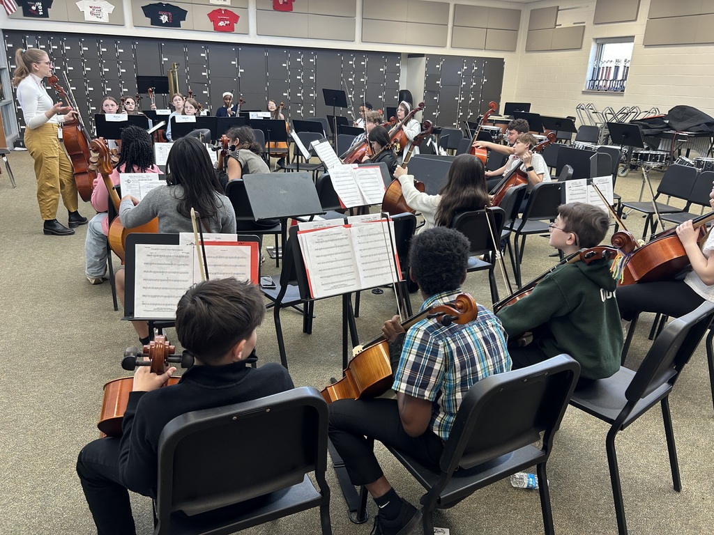 students practicing in band room