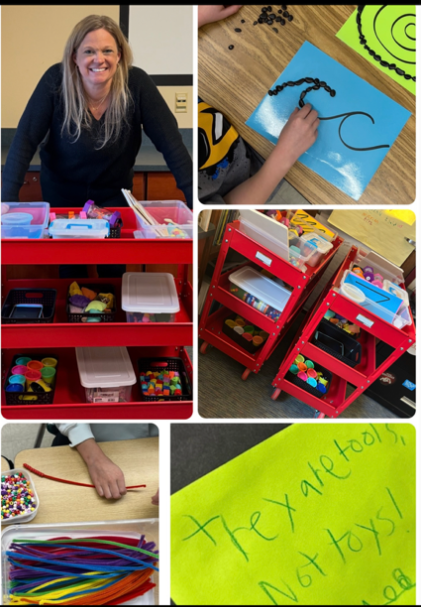 collage of different things on calming cart