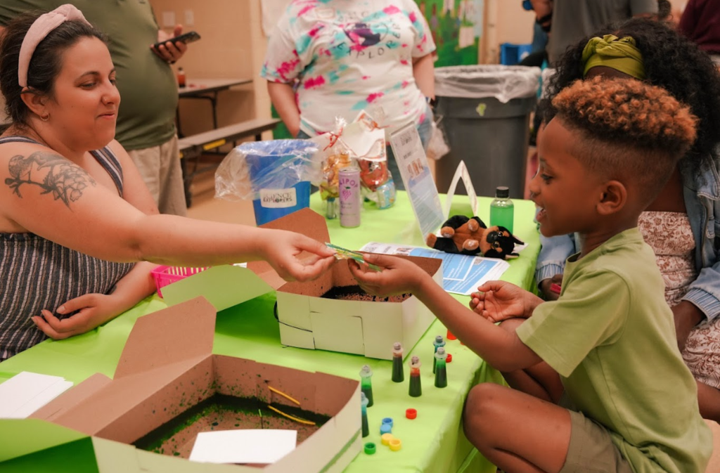 student with food coloring