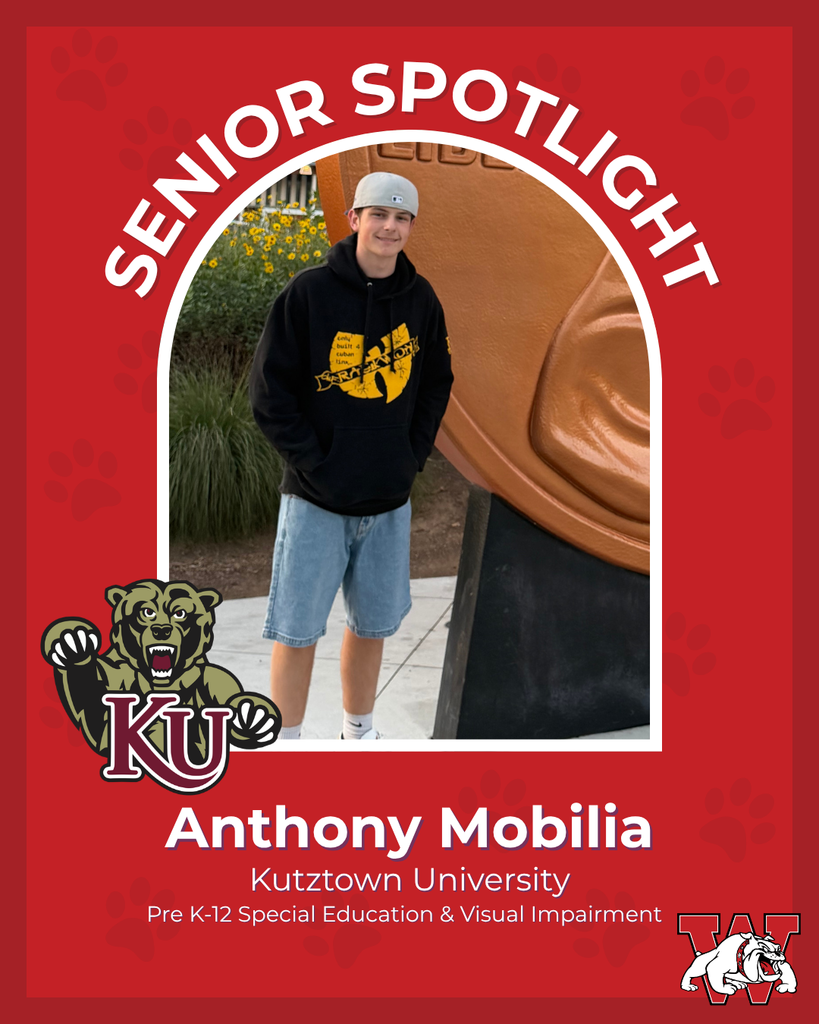 SENIOR SPOTLIGHT Anthony Mobilia Kutztown University Pre K-12 Special Education & Visual Impairment KU logo