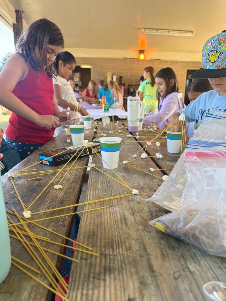 students creating diagrams with noodles and marshmellows