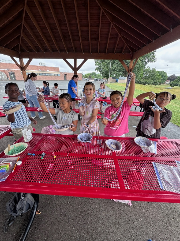 students smiling with slime