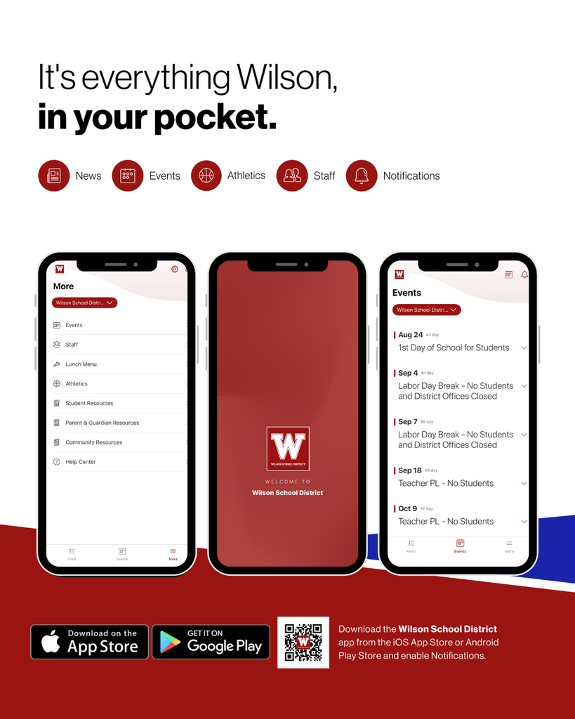 Its everything wilson in your pocket download the wilson school district app from the IOS app store or andriod play store and enable notifcations