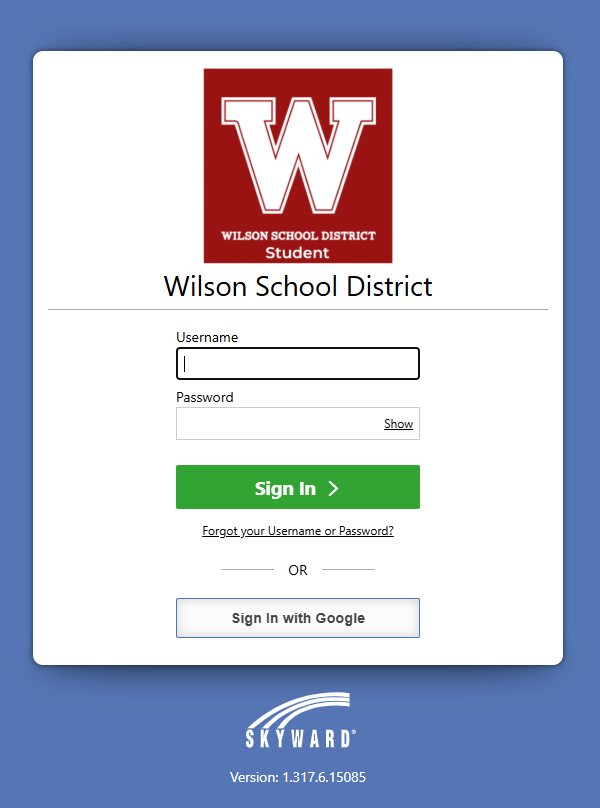 Wilson School district login page for skyward