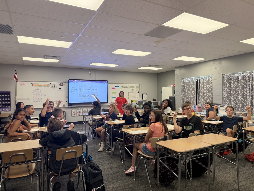students excited in classroom