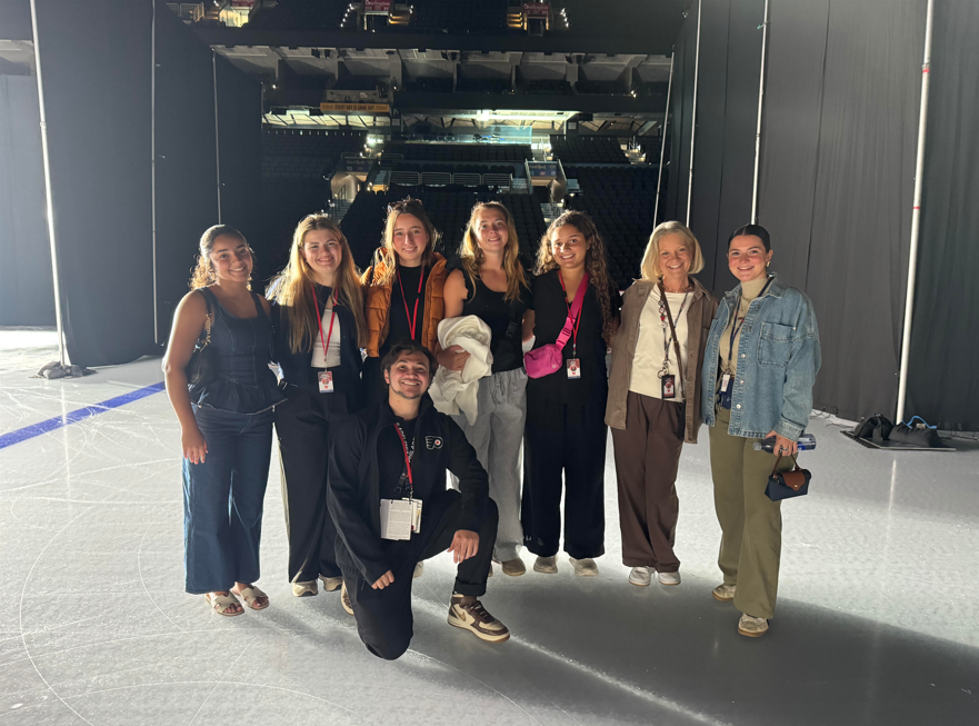 students standing on ice