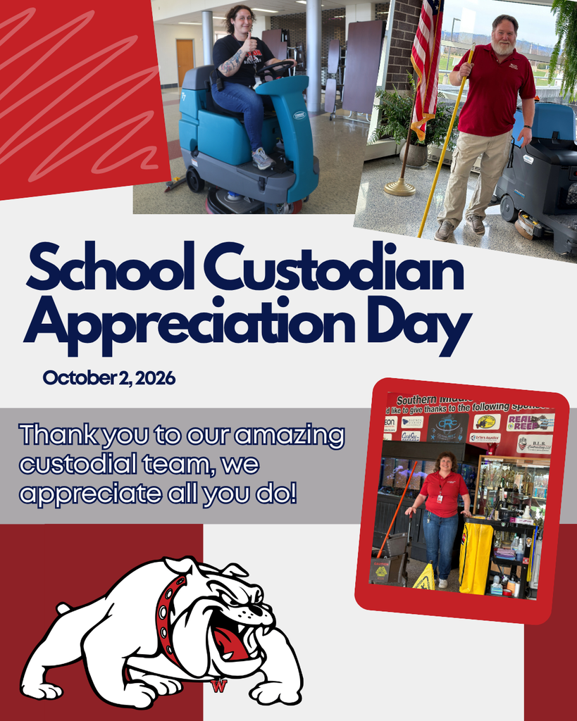 School Custodian Appreciation Day October 2, 2026 Thank you to our amazing custodial team, we appreciate all you do!