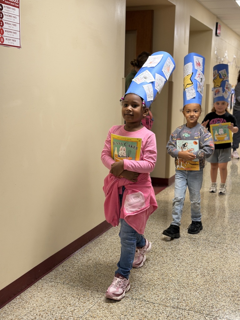 students parading down hallway