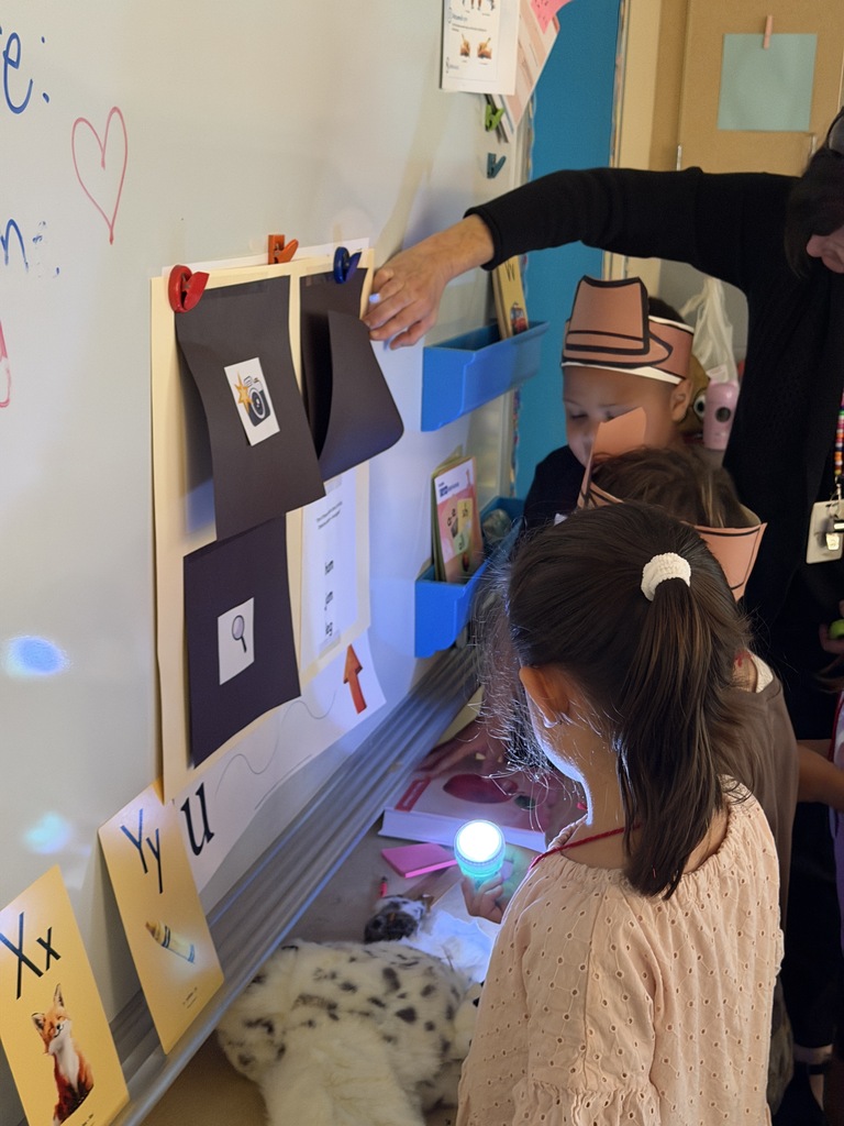 students investigating words