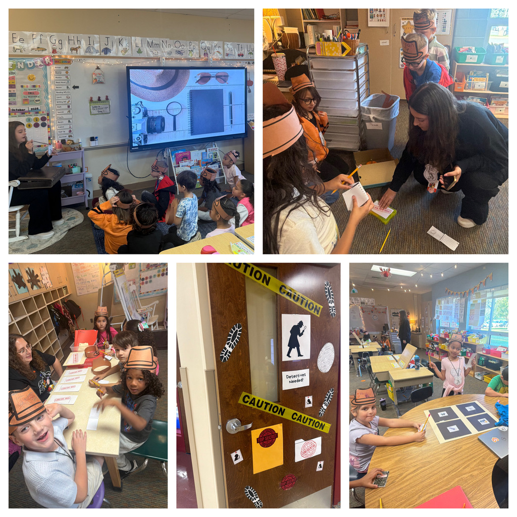 collage of students doing works for detective unit