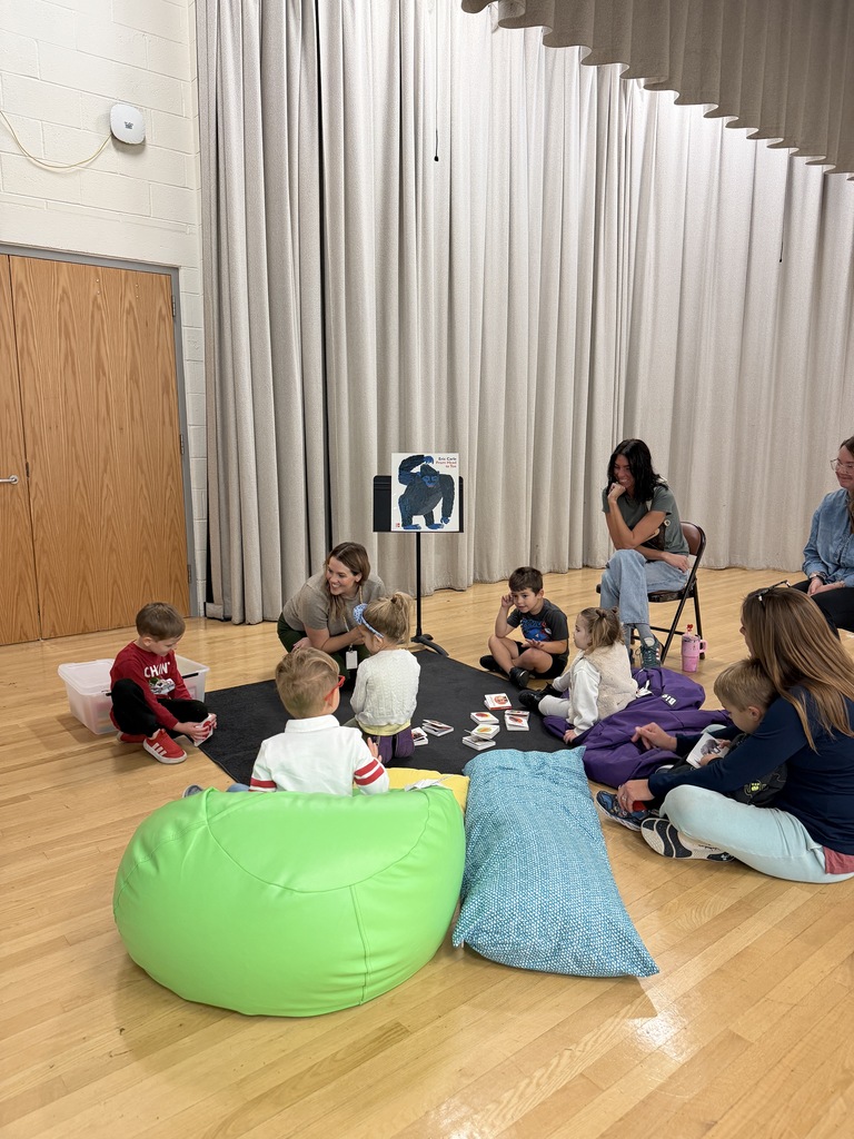 story time on gym floor