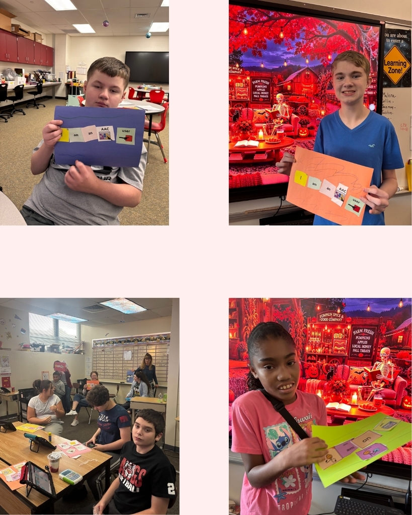 collage of students holding up signs