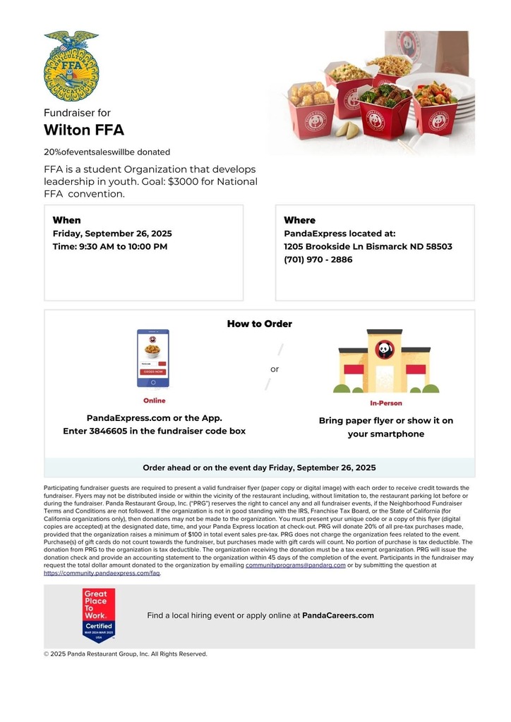 present this flyer when you pay or use the code when ordering online