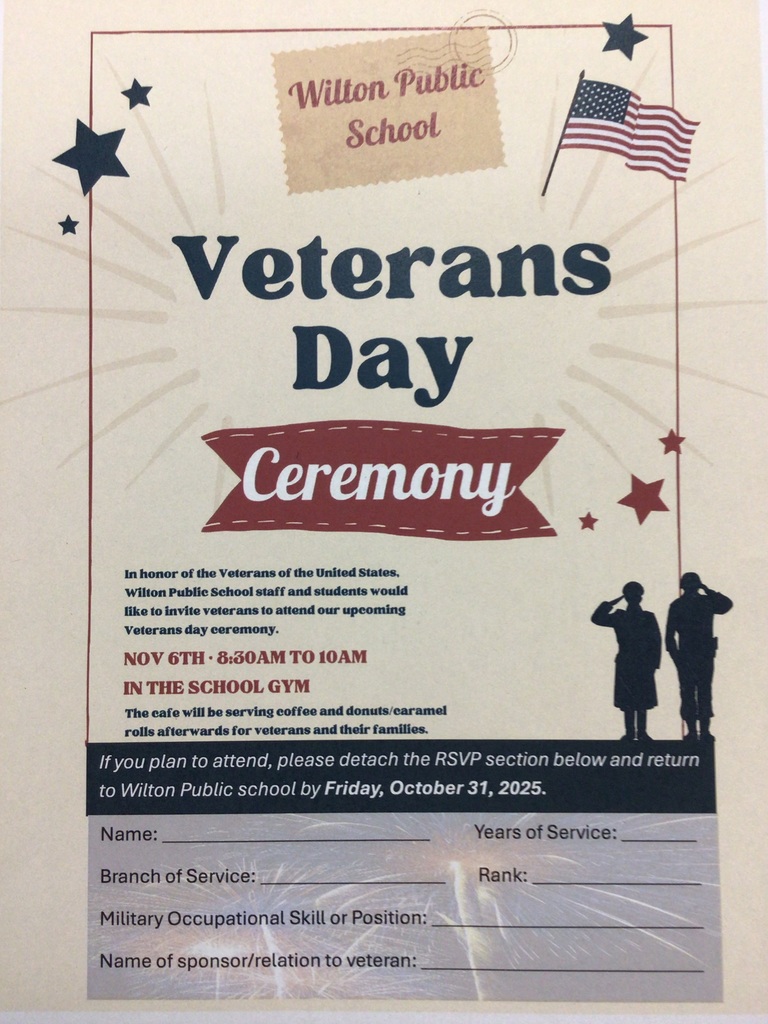 Veterans Day ceremony flier and RSVP form