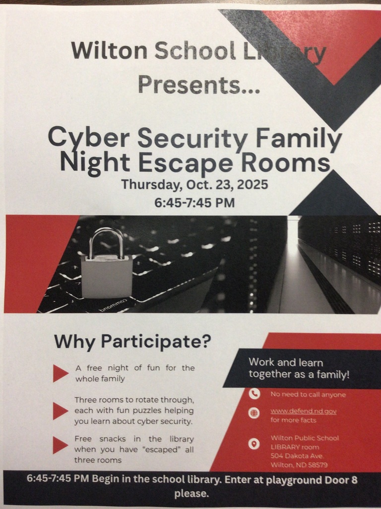 Flier advertising Cyber Security Escape Room Family Night