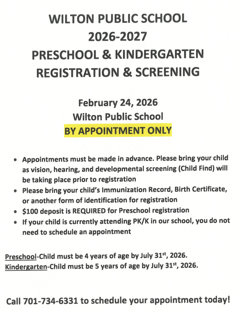 preschool and kindergarten registration information.