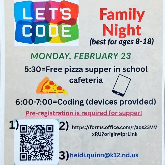 Coding Family Night flier