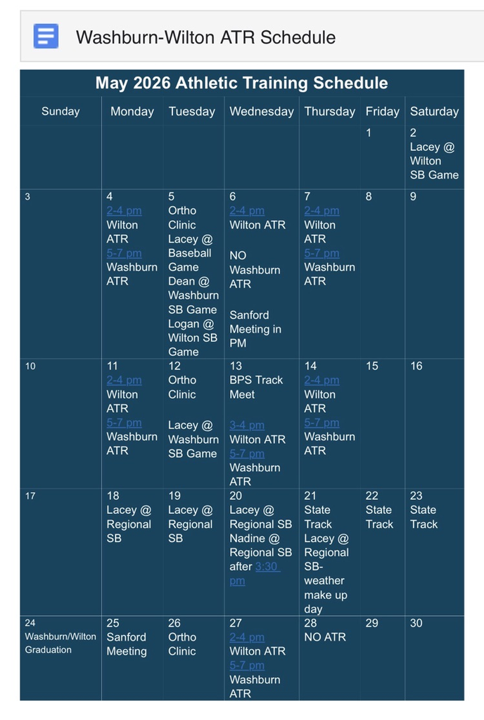 ATR Schedule