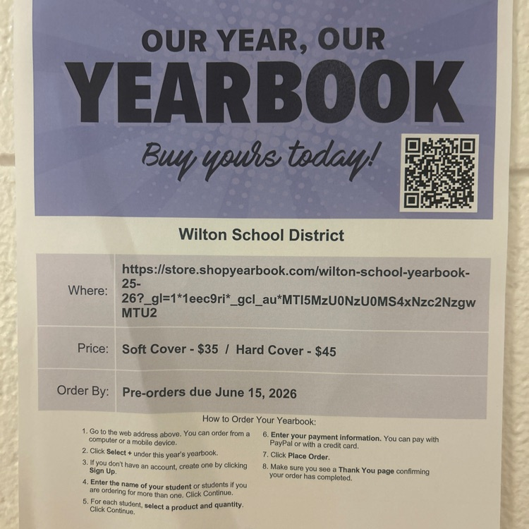 Order your yearbook today, online or in the school office!