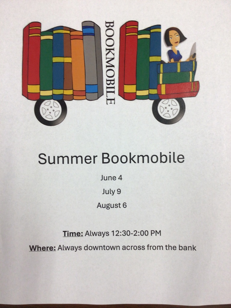Summer Bookmobile dates/times flier
