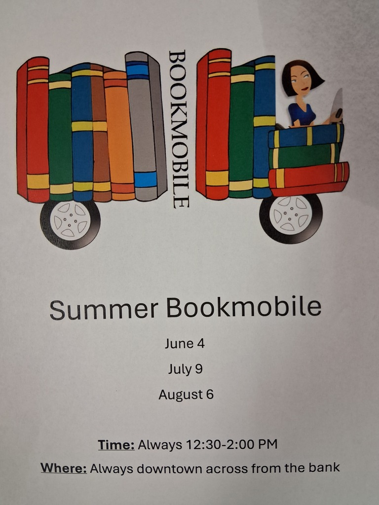 Summer Bookmobile dates/times flier