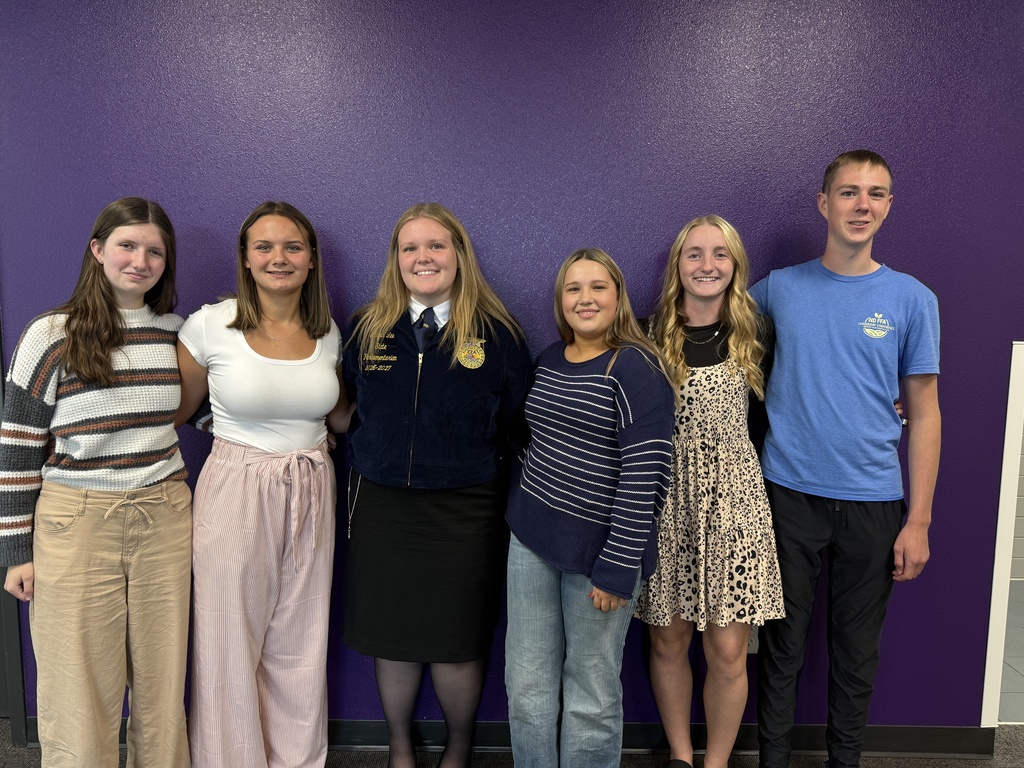 State FFA Parliamentarian Abby Lee with Wilton FFA Officers.