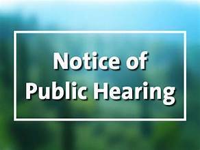 Notice of Public Hearing