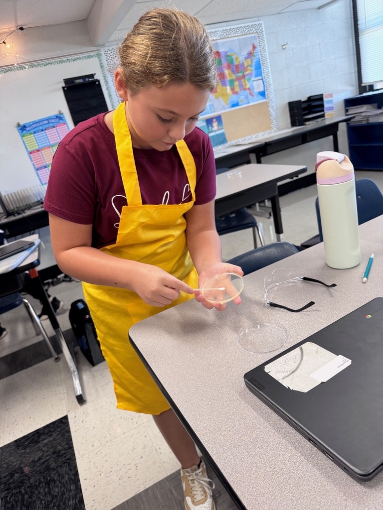 student using petri dish