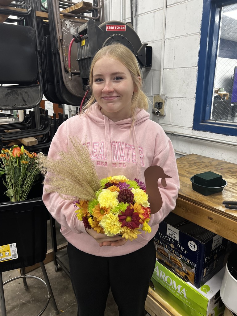 Karoline Showing her completed Turkey